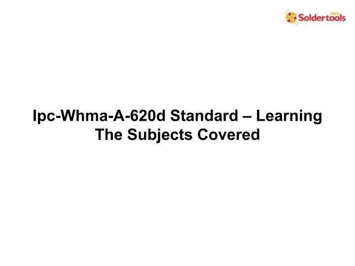 ipc whma a 620d standard learning the subjects