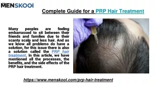 complete guide for a prp hair treatment