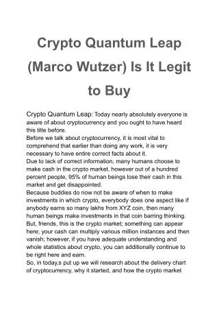 Crypto Quantum Leap Is It Legit to Buy