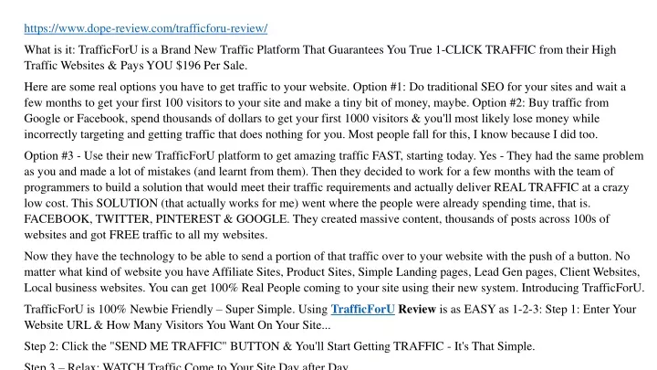 https www dope review com trafficforu review what