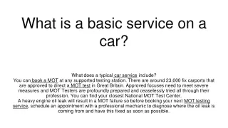 what is a basic service on a car