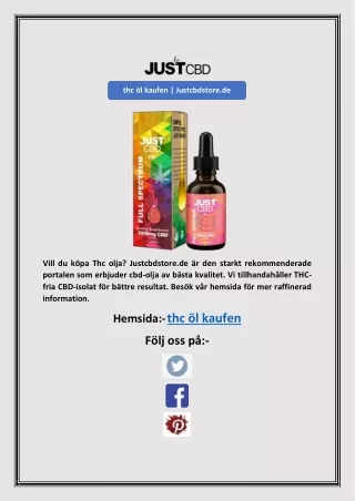 thc öl kaufen | Justcbdstore.de