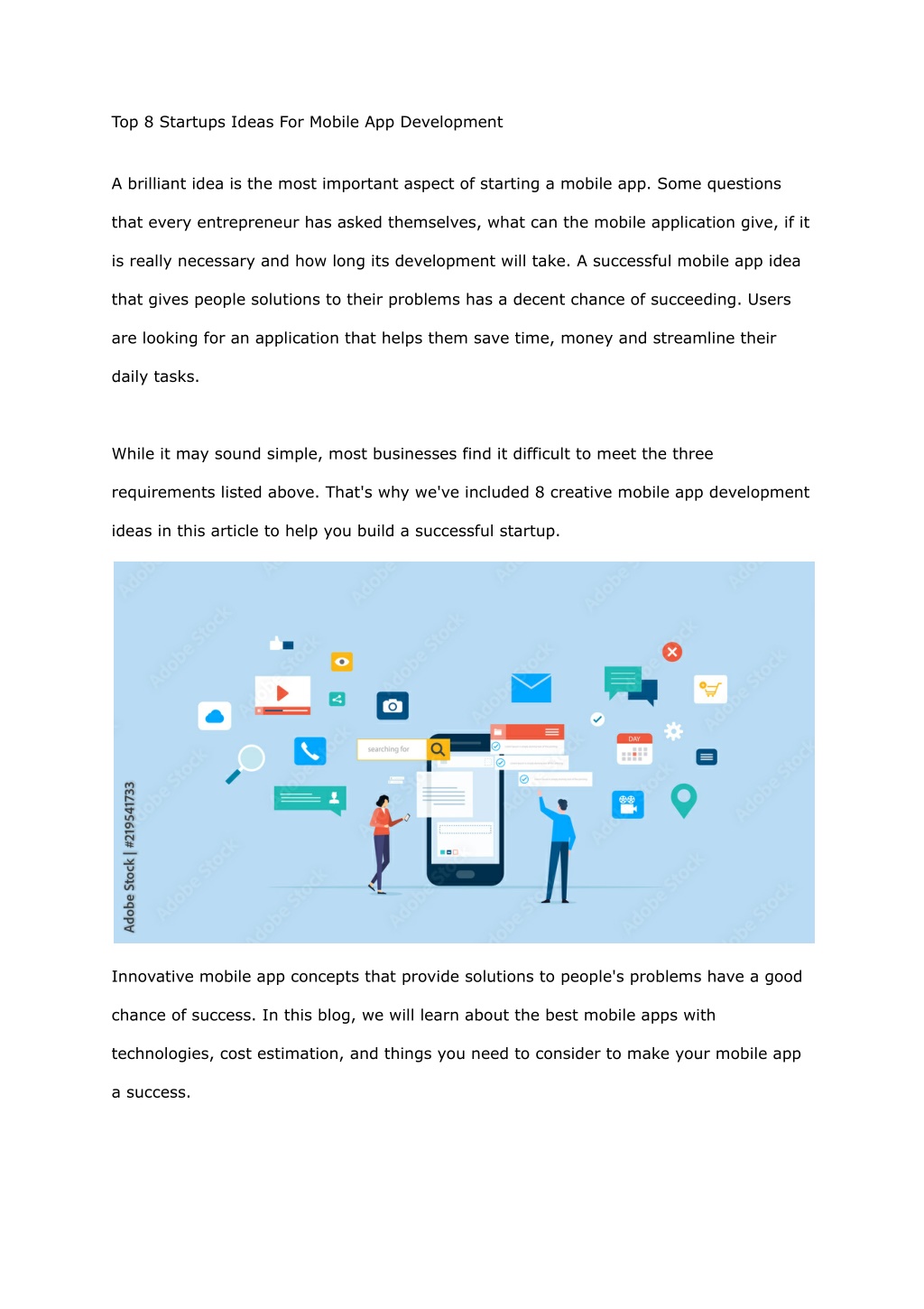 PPT - Top 8 Startups Ideas For Mobile App Development - Google Docs ...