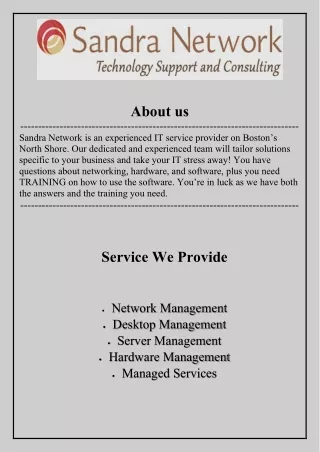 Wide Area Network Services – Sandra Network