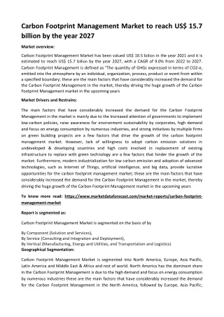 carbon footprint management market to reach