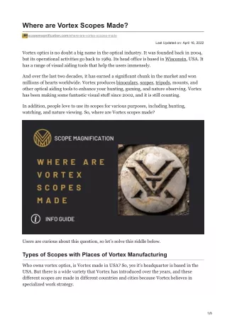 Where are Vortex Scopes Made
