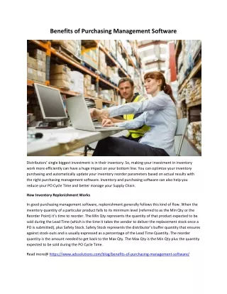 benefits of purchasing management software