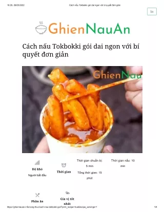 Cách nấu Tokbokki gói