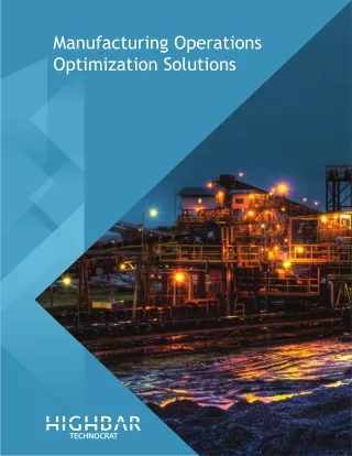 manufacturing operations optimization solutions