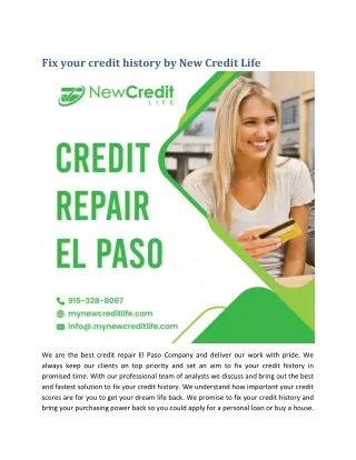 fix your credit history by new credit life