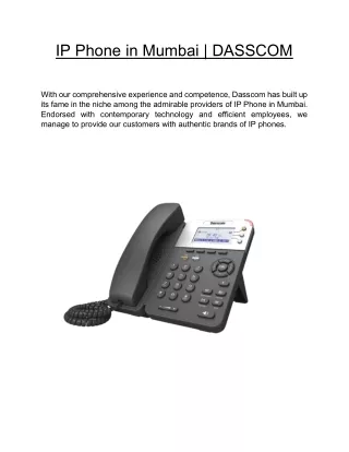 ip phone in mumbai dasscom