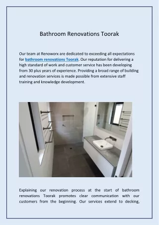 Bathroom Renovations Toorak