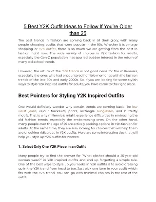5 Best Y2K Outfit Ideas to Follow If You’re Older than 25