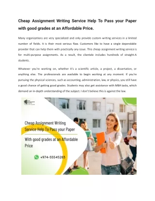 cheap assignment writing service help to pass