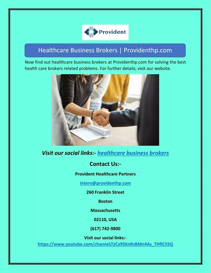 healthcare business brokers providenthp com