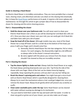 guide to cleaning a head shaver