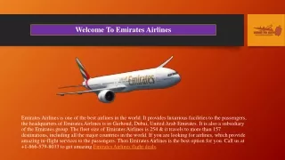 Emirates Airlines Flight Booking & Deals  1-866-579-8033