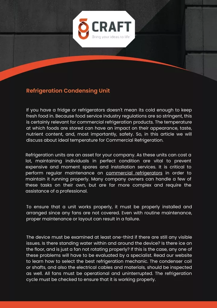 refrigeration condensing unit