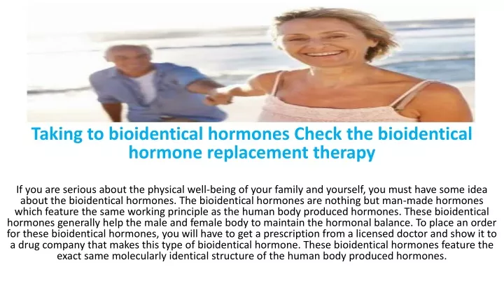 taking to bioidentical hormones check