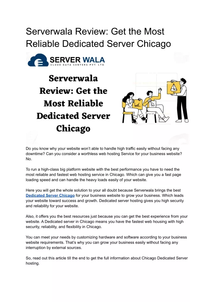 serverwala review get the most reliable dedicated