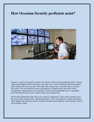 how occasion security proficient assist