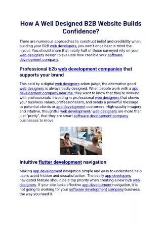 how a well designed b2b website builds confidence