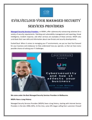 evolvecloud your managed security services