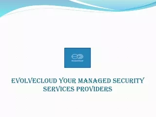 EvolveCloud Your Managed Security Services Providers