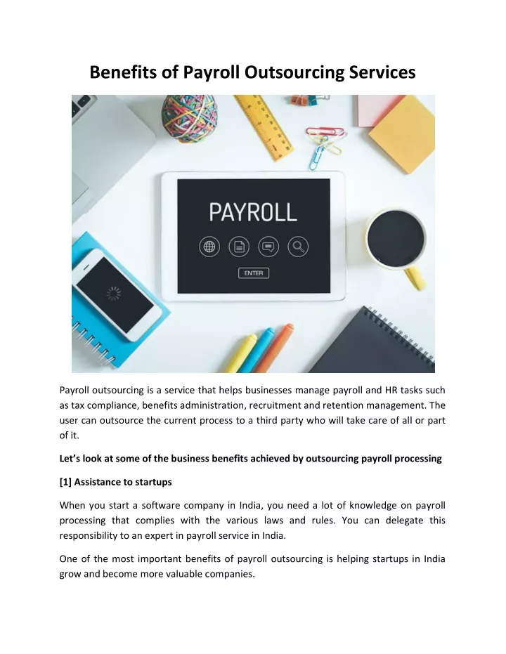 benefits of payroll outsourcing services