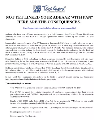 not yet linked your adhaar with pan here