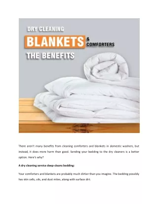 dry cleaning blankets & comforters the benefits