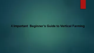 4 Important  Beginner’s Guide to Vertical Farming