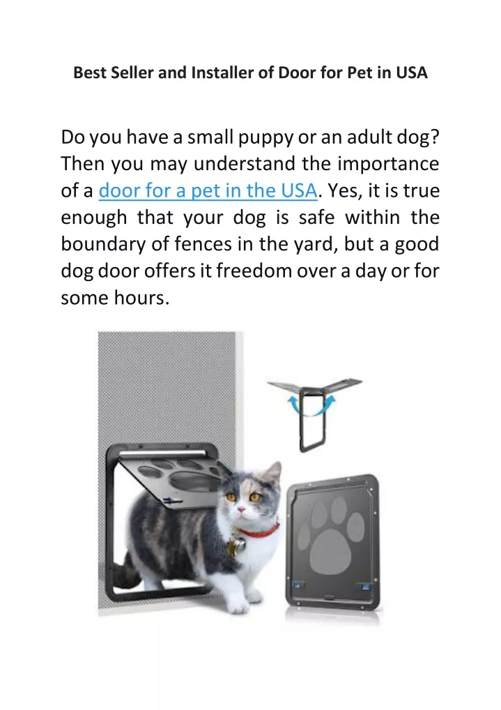 best seller and installer of door for pet in usa