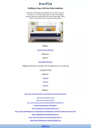 finding to buy a full size foam mattress
