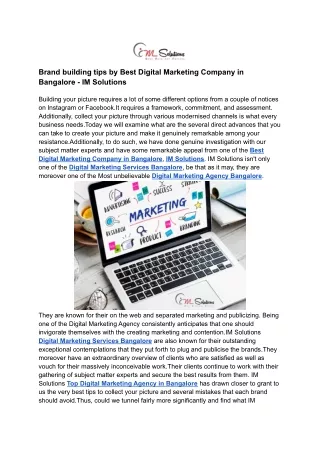 brand building tips by best digital marketing