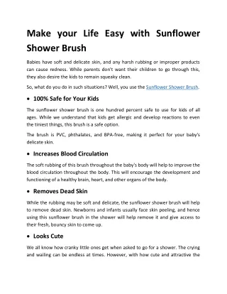 make your life easy with sunflower shower brush