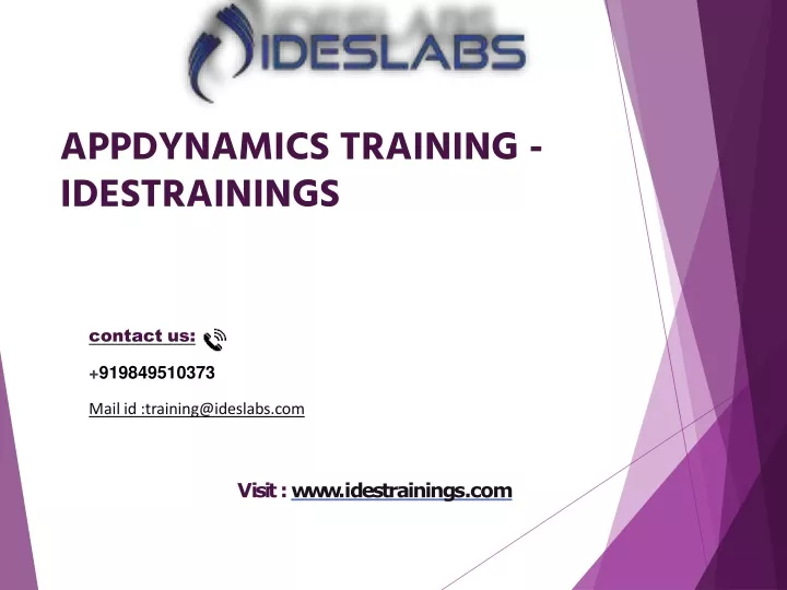 appdynamics training idestrainings