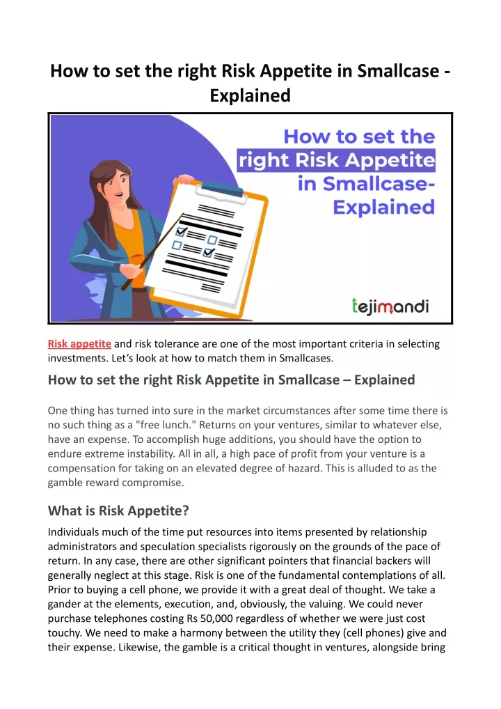 how to set the right risk appetite in smallcase