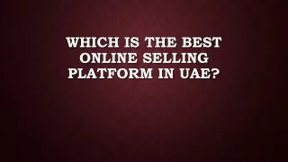 which is the best online selling platform in uae