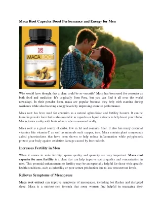 maca root capsules boost performance and energy