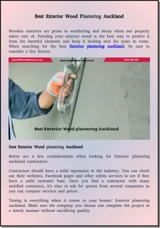 exterior wood plastering business in auckland