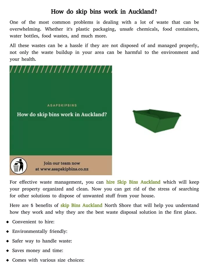how do skip bins work in auckland how do skip