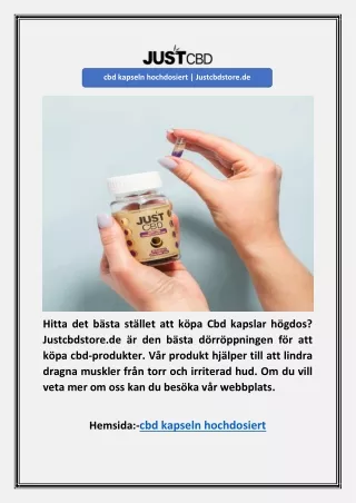 cbd kapseln hochdosiert | Justcbdstore.de