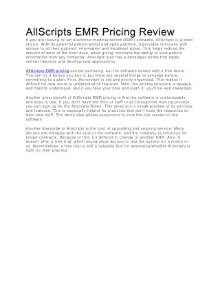 allscripts emr pricing review if you are looking