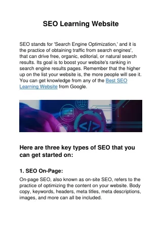 Best SEO Learning Website