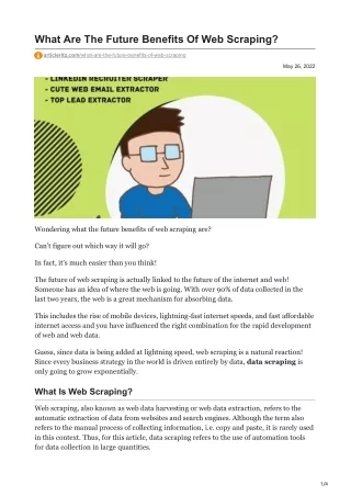 what are the future benefits of web scraping