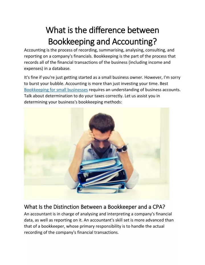 what is what is the bookkeeping and accou