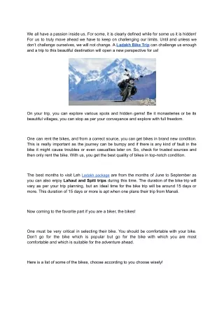 Unleash the beast within you- Bike trip to Ladakh