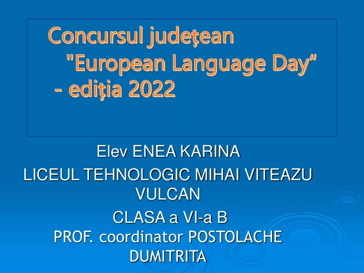 concursul jude ean european language day edi ia 2022