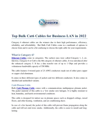 Top Bulk Cat6 Cables for Business LAN in 2022